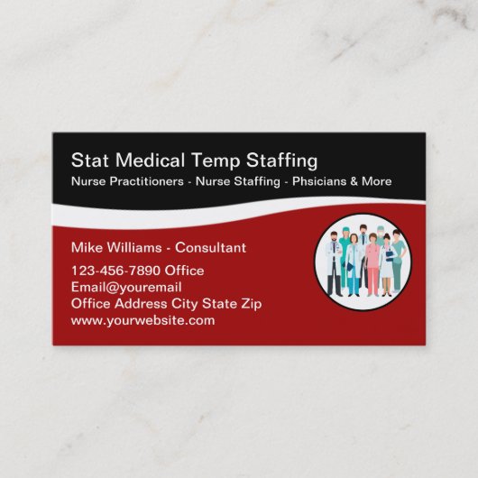 Medisch personeelsbureau Modern Visitekaartje (Voorkant)