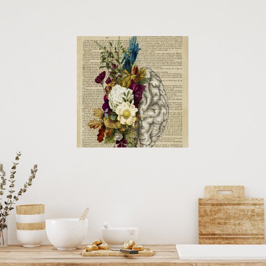 medisch poster voor de anatomie van de hersenen (Keuken)