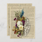 medisch poster voor de anatomie van de hersenen bedankkaart (Voorkant / Achterkant)