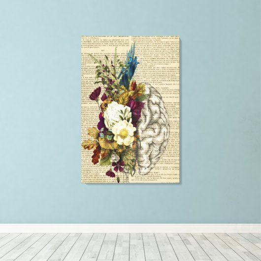 medisch poster voor de anatomie van de hersenen canvas afdruk (Insitu (Houten vloer))