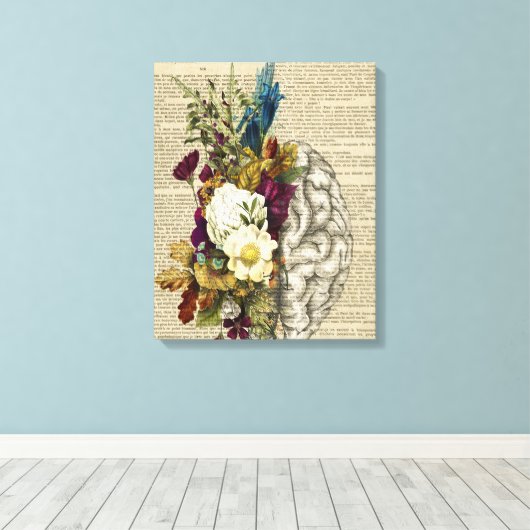medisch poster voor de anatomie van de hersenen canvas afdruk (Insitu (Houten vloer))