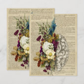 medisch poster voor de anatomie van de hersenen feestdagenkaart (Voorkant / Achterkant)