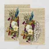 medisch poster voor de anatomie van de hersenen informatiekaartje (Voorkant / Achterkant)