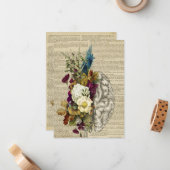 medisch poster voor de anatomie van de hersenen notitiekaartje (Voorkant / Achterkant in situ)