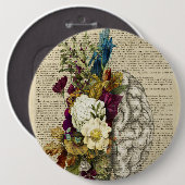 medisch poster voor de anatomie van de hersenen ronde button 6,0 cm (Voorkant /achterkant)