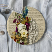 medisch poster voor de anatomie van de hersenen ronde button 6,0 cm (In situ)