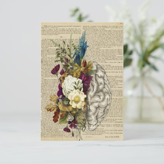 medisch poster voor de anatomie van de hersenen RSVP kaartje (Staand voorkant)