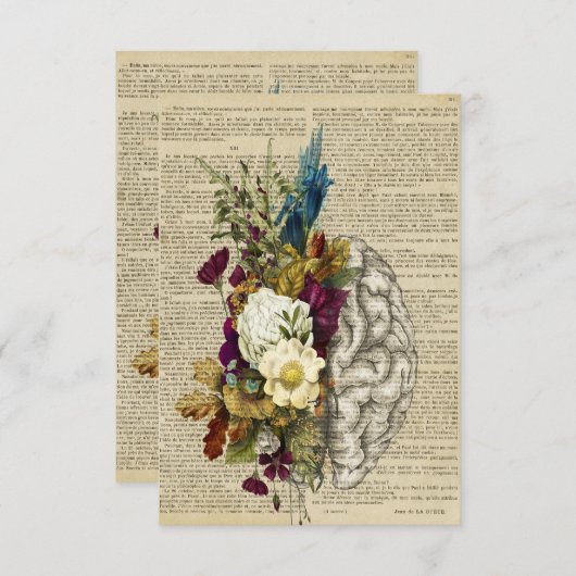 medisch poster voor de anatomie van de hersenen RSVP kaartje (Voorkant / Achterkant)