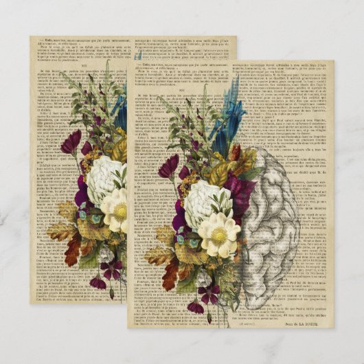 medisch poster voor de anatomie van de hersenen save the date (Voorkant / Achterkant)