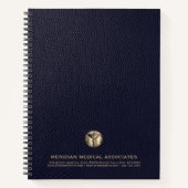 Medisch Professioneel Blauw Lederen Print Notitieb Notitieboek (Voorkant)