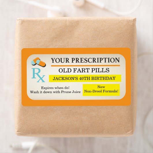 Medisch recept labels Old Fart party gunsten (Insitu)