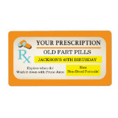 Medisch recept labels Old Fart party gunsten (Voorkant)