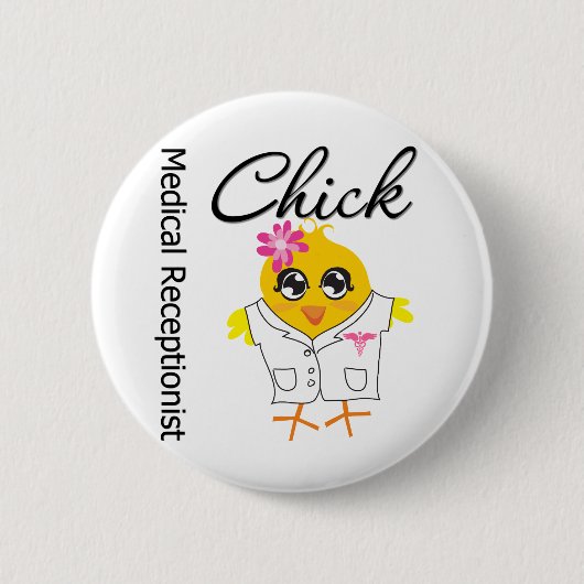 Medisch receptionist Chick Ronde Button 5,7 Cm (Voorkant)
