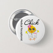 Medisch receptionist Chick Ronde Button 5,7 Cm (Voorkant /achterkant)