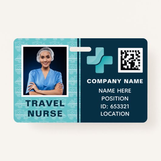 Medisch Reisverpleegkundige Foto-ID Badge (Voorkant)