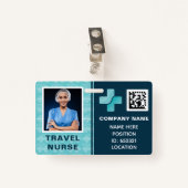 Medisch Reisverpleegkundige Foto-ID Badge (Voorkant met clip)