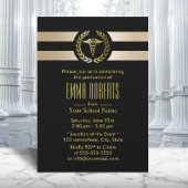 Medisch School Modern Black & Gold Afstuderen Kaart
