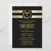 Medisch School Modern Black & Gold Afstuderen Kaart (Voorkant)