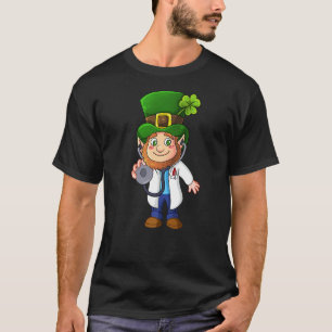 Medisch-Scrub Top Stethoscope met Leprechaun