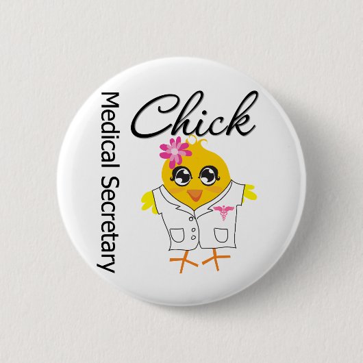 Medisch secretaris Chick Ronde Button 5,7 Cm (Voorkant)
