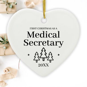 Medisch Secretaris Nieuwe Baan Kerstmis Keramisch Ornament