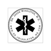 Medisch - Ster van levenssymbool met tekst Rubberstempel (Afrduk)