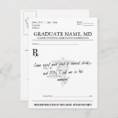 Medisch Student Afstuderen Recept Pad Uitnodigen Uitnodiging Briefkaart (Voorkant / Achterkant)
