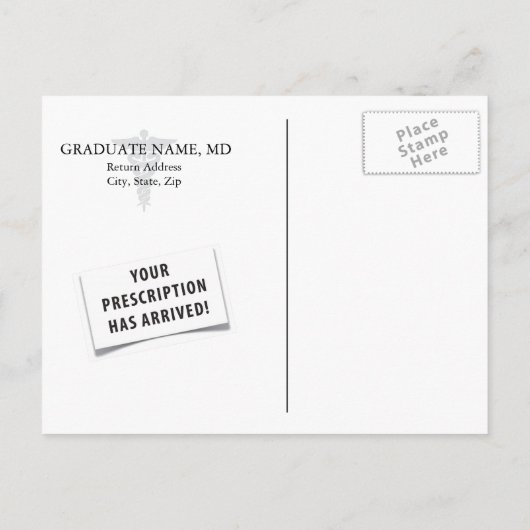 Medisch Student Afstuderen Recept Pad Uitnodigen Uitnodiging Briefkaart (Achterkant)