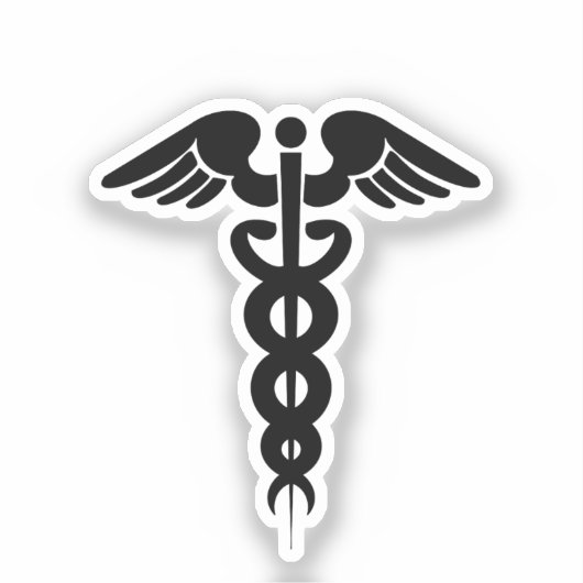 Medisch symbool Cadeus sticker 3 "X3" (Voorkant)