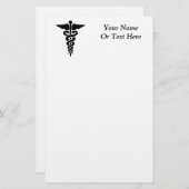 Medisch symbool Caduceus Briefpapier (Voorkant / Achterkant)