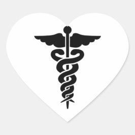 Medisch symbool Caduceus Hart Sticker