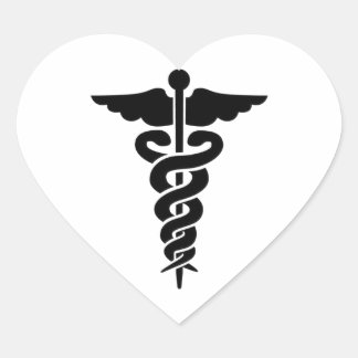 Medisch symbool Caduceus Hart Sticker