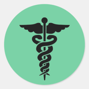 Medisch symbool Caduceus Ronde Sticker