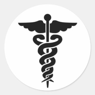 Medisch symbool Caduceus Ronde Sticker