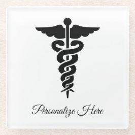 Medisch symbool glazen onderzetter