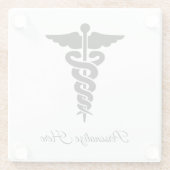 Medisch symbool   glazen onderzetter (Achterkant)