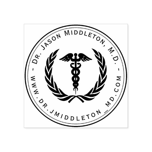 Medisch symbool met tekst rubberstempel (Afrduk)