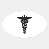 Medisch symbool ovale sticker (Voorkant)