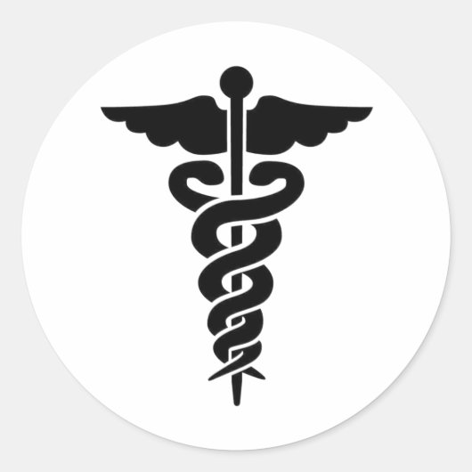 Medisch symbool ronde sticker (Voorkant)