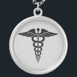 Medisch symbool zilver vergulden ketting<br><div class="desc">Medisch symbool</div>