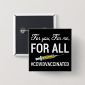 Medisch vaccin, gecovaccineerd vierkante button 5,1 cm (Voorkant /achterkant)