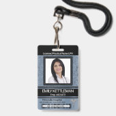 Medisch Veld Foto Badge - Blauw (Voorzijde met lanyard)
