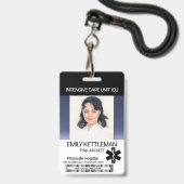 Medisch veld foto badge - donkerblauw (Voorzijde met lanyard)