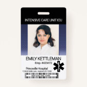 Medisch veld foto badge - donkerblauw (Voorkant)