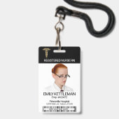 Medisch veld foto badge - Gold Logo (Front with Lanyard)