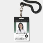 Medisch Veld Foto Badge - Groen (Voorzijde met lanyard)