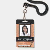 Medisch Veld Foto Badge - Oranje (Voorzijde met lanyard)