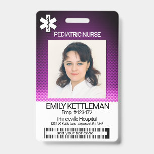 Medisch Veld Foto - Kinderverpleegster - Paars Badge