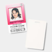 Medisch Veld Foto - Verpleegster - Roze Badge (Voor- en achterkant)