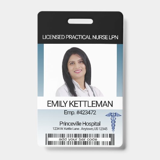Medisch veld fotobadge - Bewerkbaar Badge (Voorzijde)